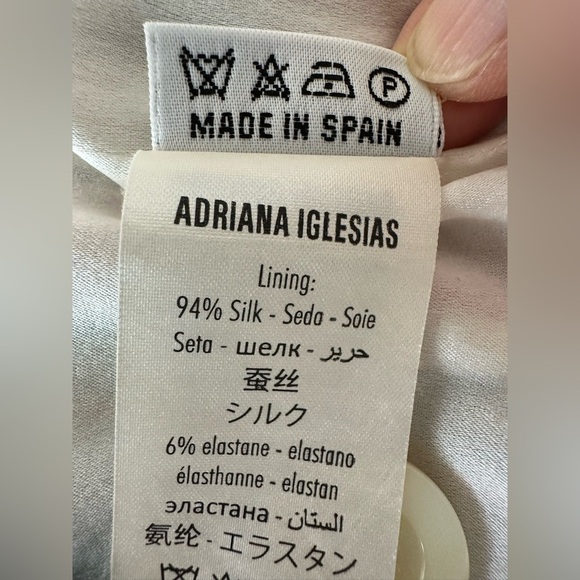 Adriana Iglesias Matching Silk Long Sleeve Top and Bottom Size 42 - Picture 8 of 14